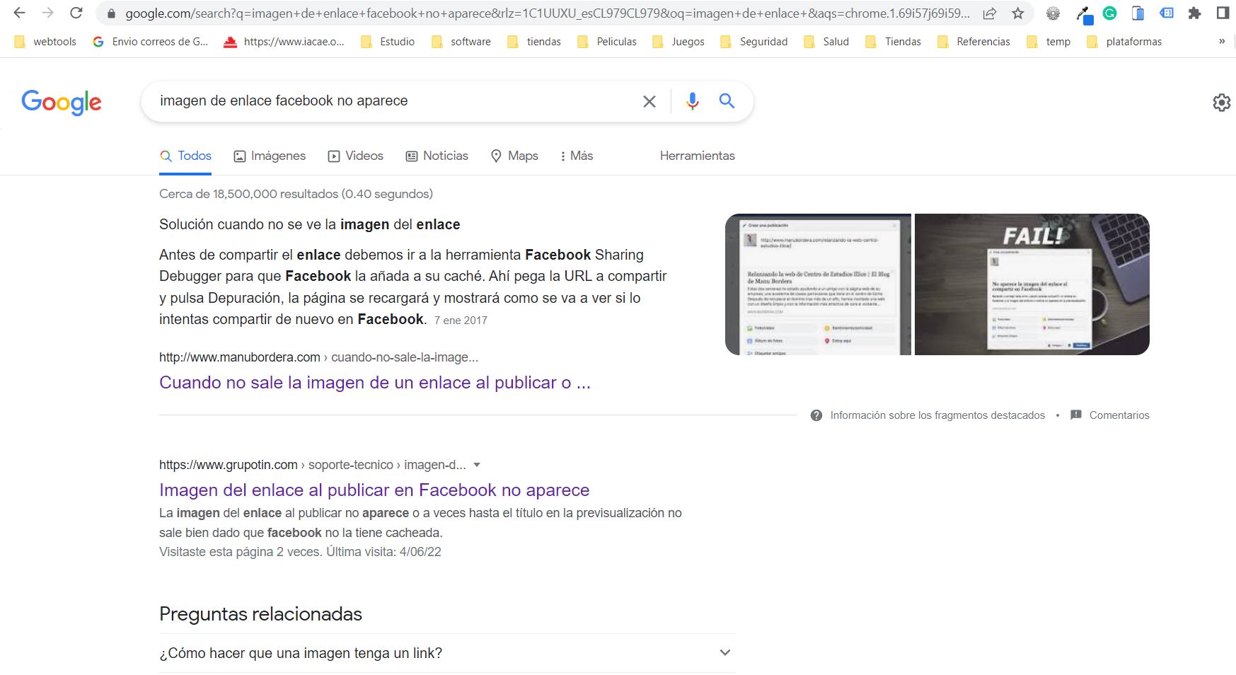 SEO - Imagen de enlace en Facebook no aparece