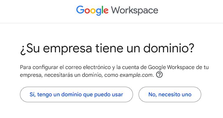 Google workshop Creación de un nuevo dominio