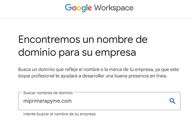 Google workshop Valores y configuración de Dominio